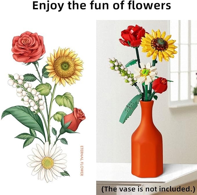 (🔥HOT SALE NOW 49% OFF) - 💐Mini Bricks Flower Bouquet Building Sets