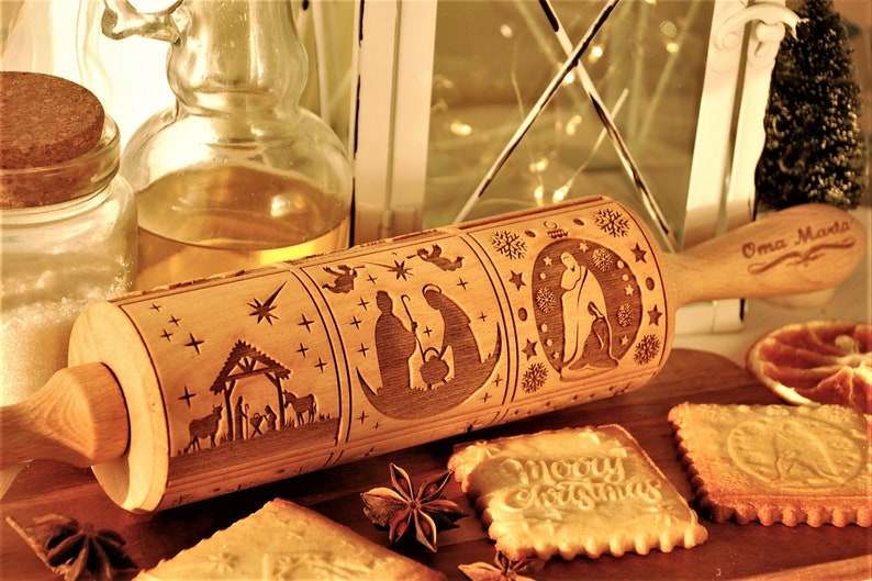 Nativity Engraved Rolling Pin
