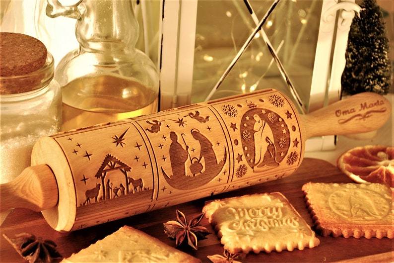 Nativity Engraved Rolling Pin