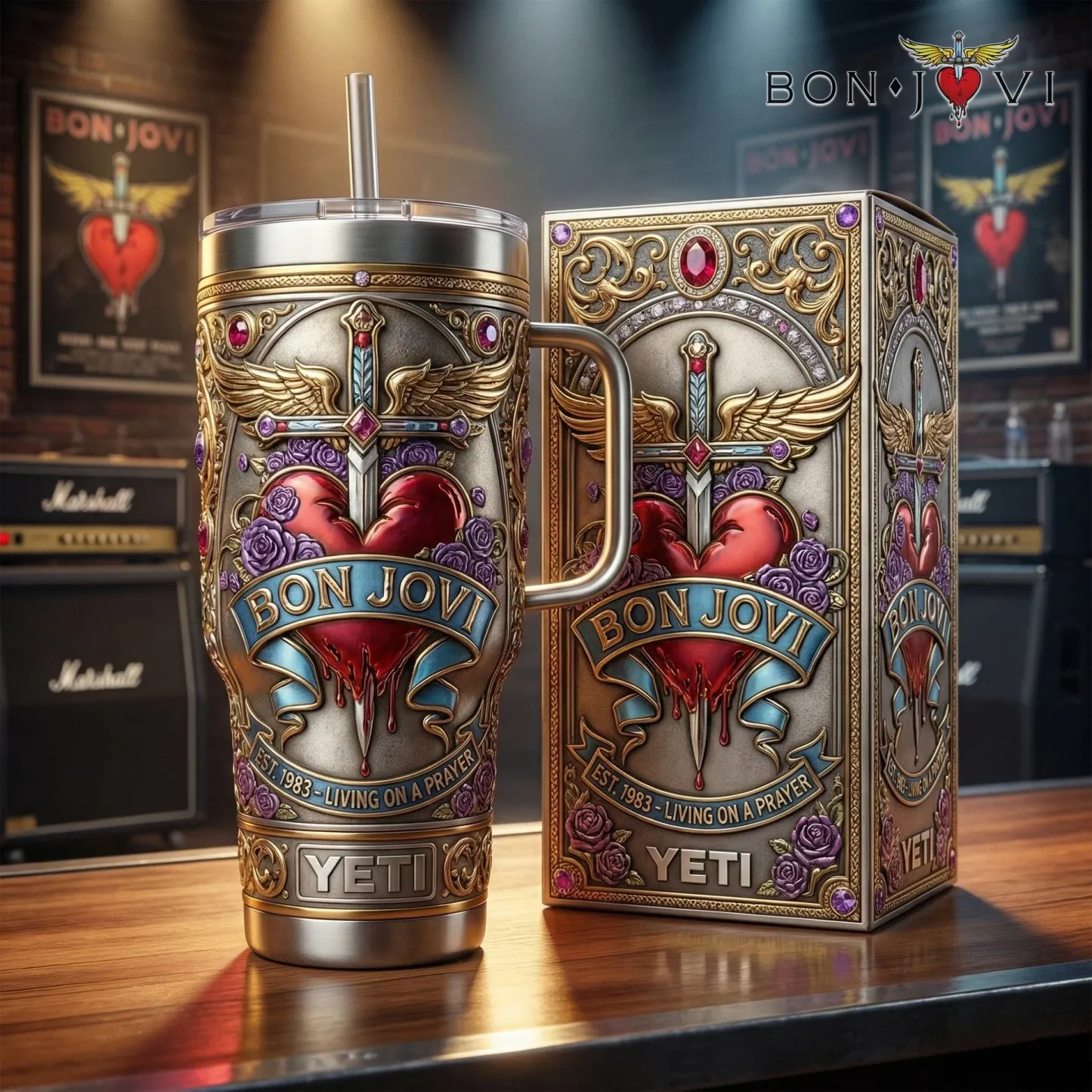 Bon Jovi “Living on a Prayer” Insulated Tumbler