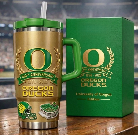 Limited Edition: Oregon Ducks 150th Anniversary Gold Tumbler (1876-2026)