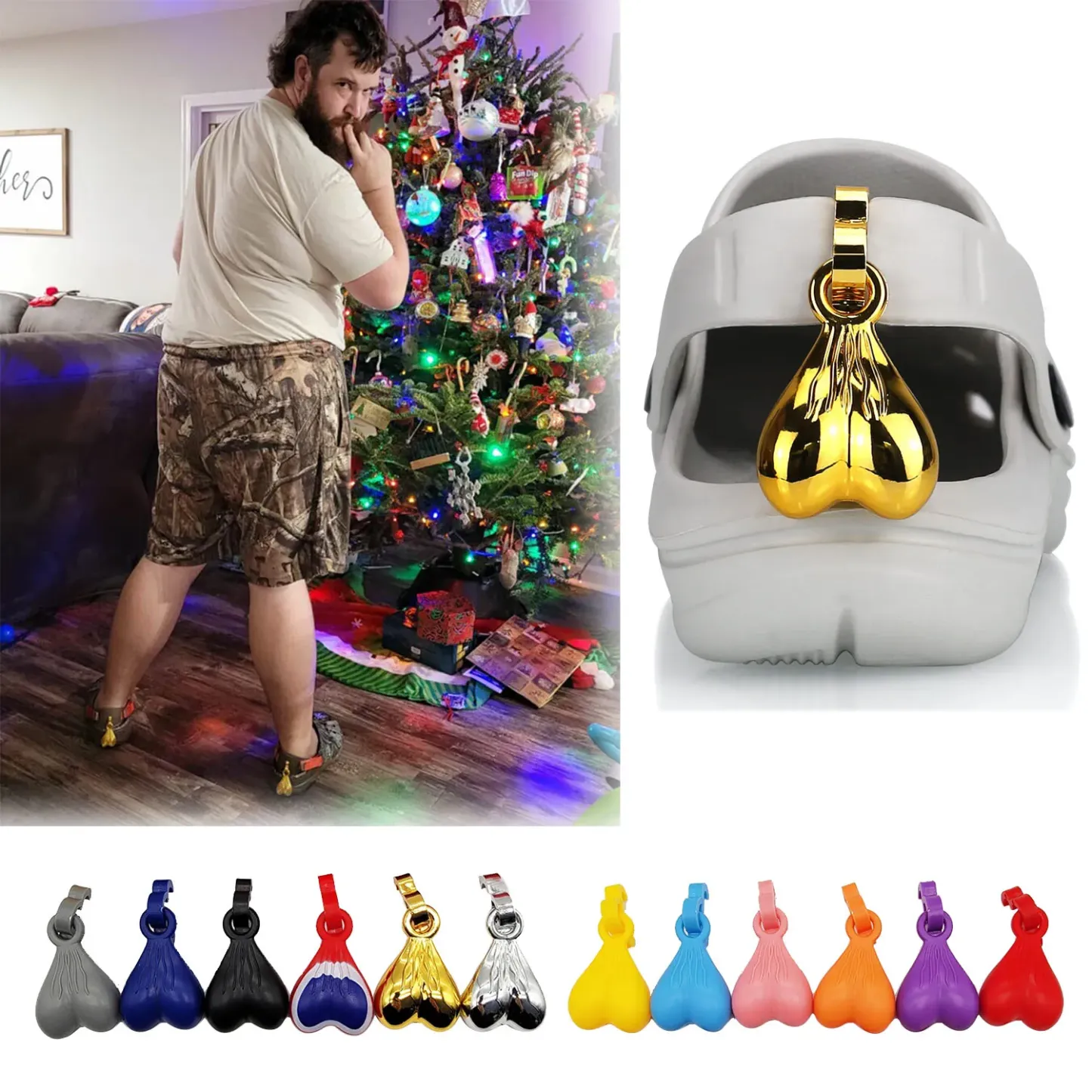 1 Pair Funny Shoes Decoration Penfant Croc Nuts Balls