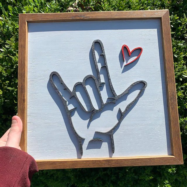 The Original I Love You Sign Language-Wooden Sign