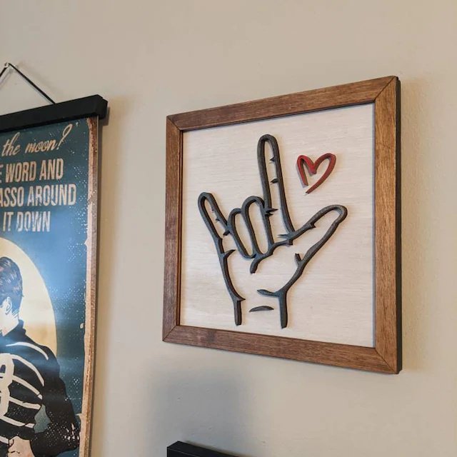 The Original I Love You Sign Language-Wooden Sign