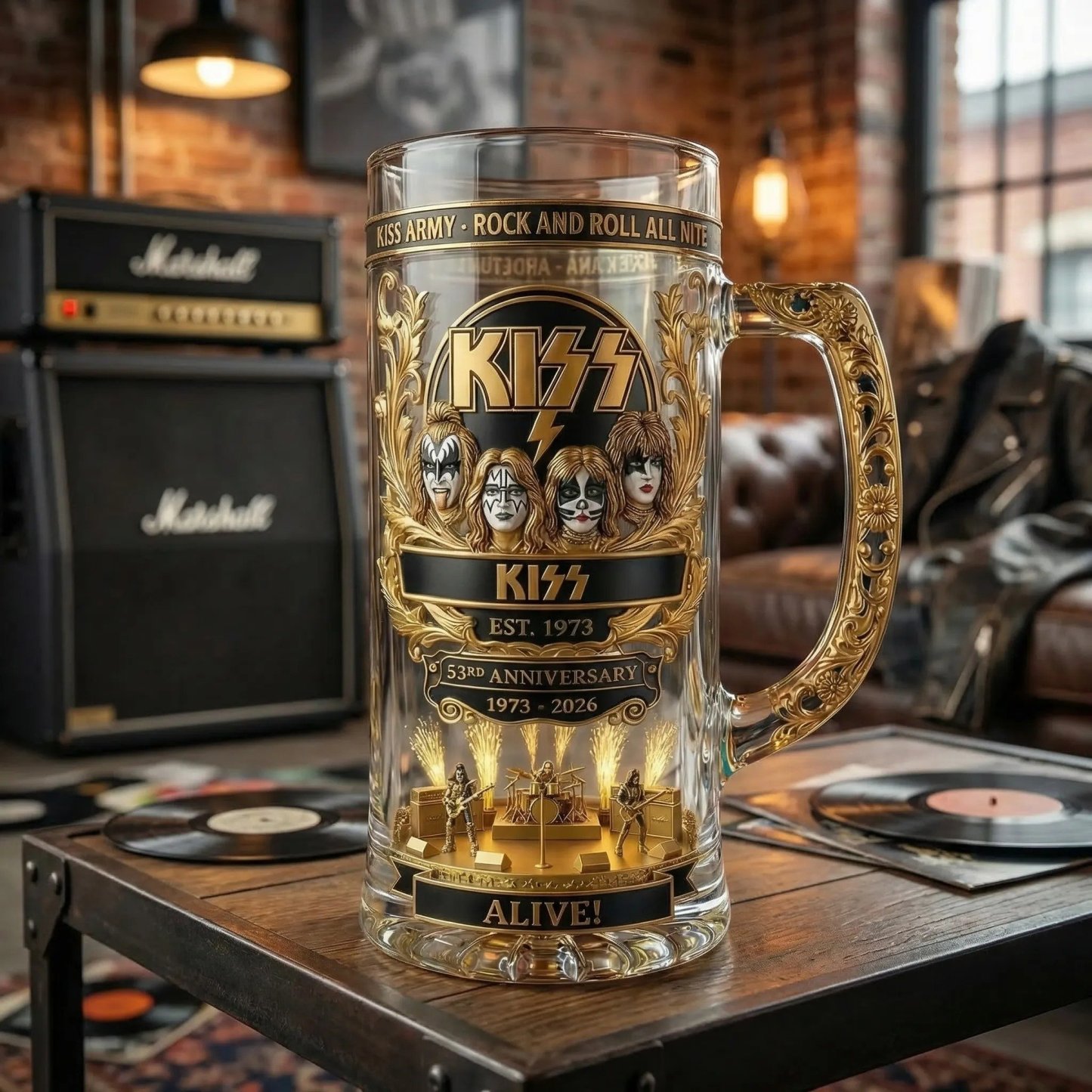 KISS 53rd Anniversary Collector Beer Mug (1973–2026)