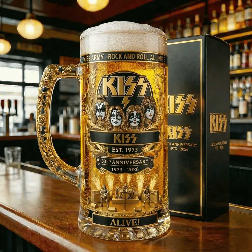 KISS 53rd Anniversary Collector Beer Mug (1973–2026)