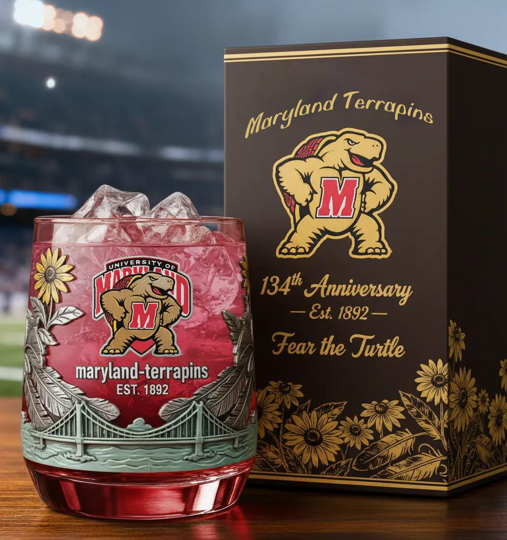 University of Maryland Terrapins 134th Anniversary Whiskey Glass