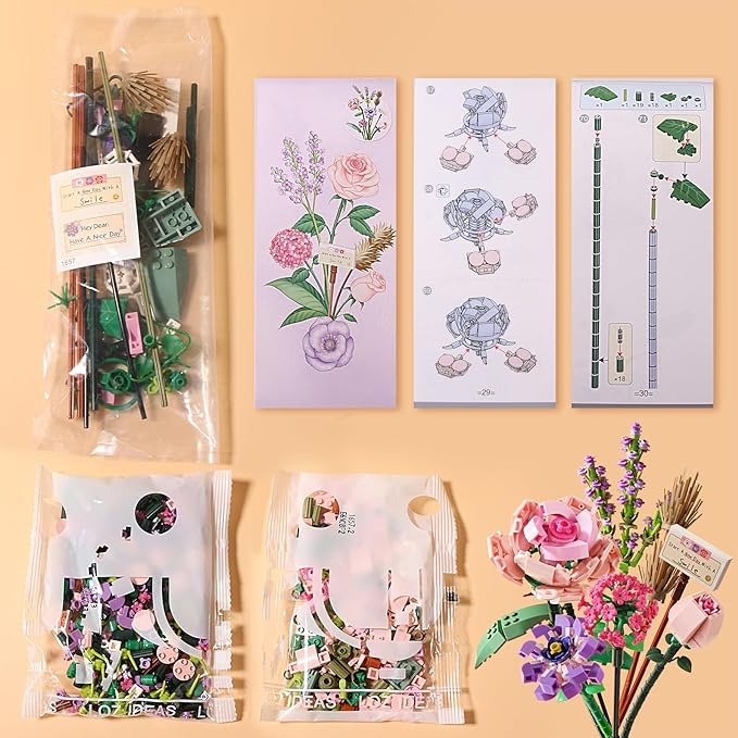 (🔥HOT SALE NOW 49% OFF) - 💐Mini Bricks Flower Bouquet Building Sets
