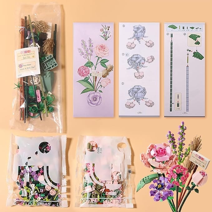(🔥HOT SALE NOW 49% OFF) - 💐Mini Bricks Flower Bouquet Building Sets