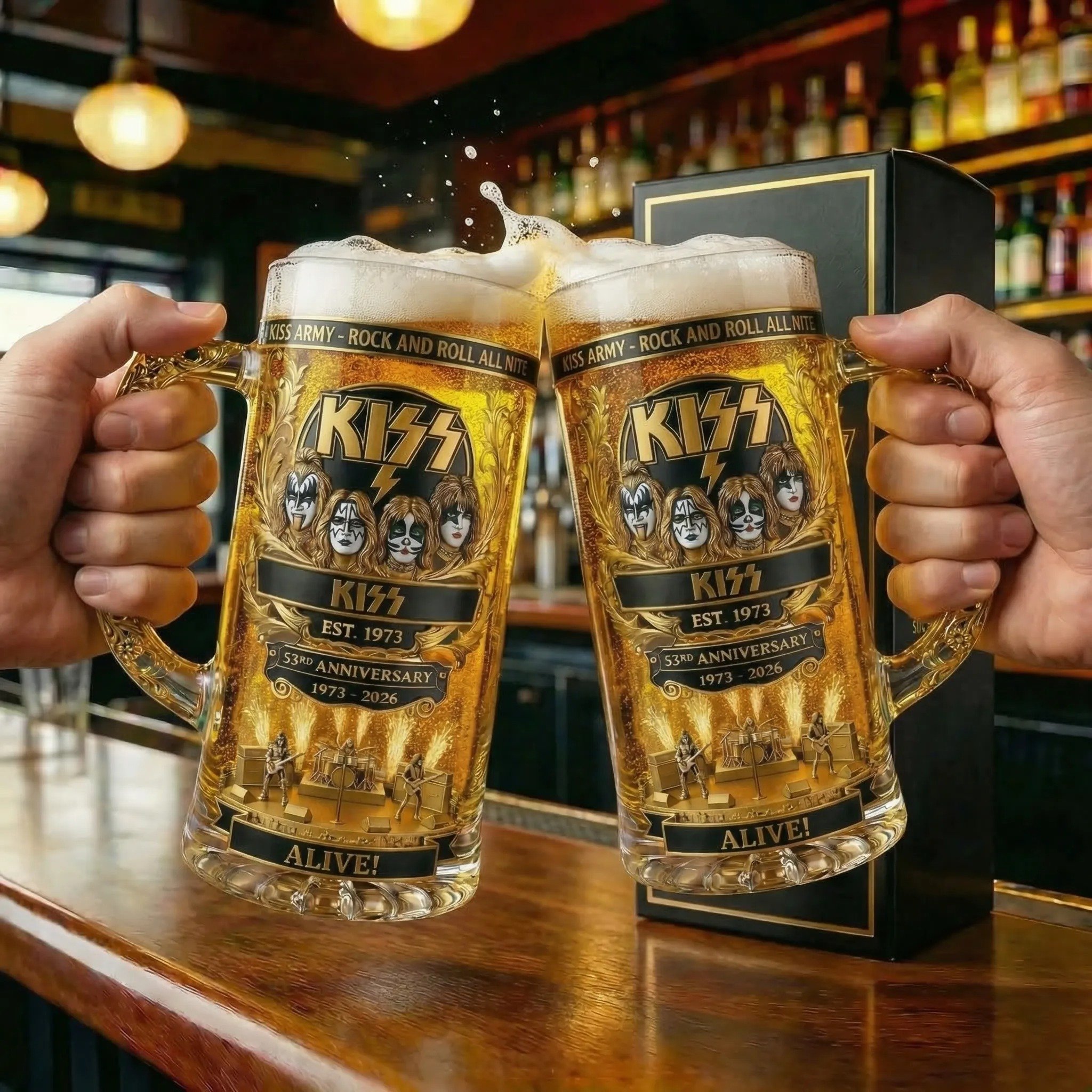 KISS 53rd Anniversary Collector Beer Mug (1973–2026)