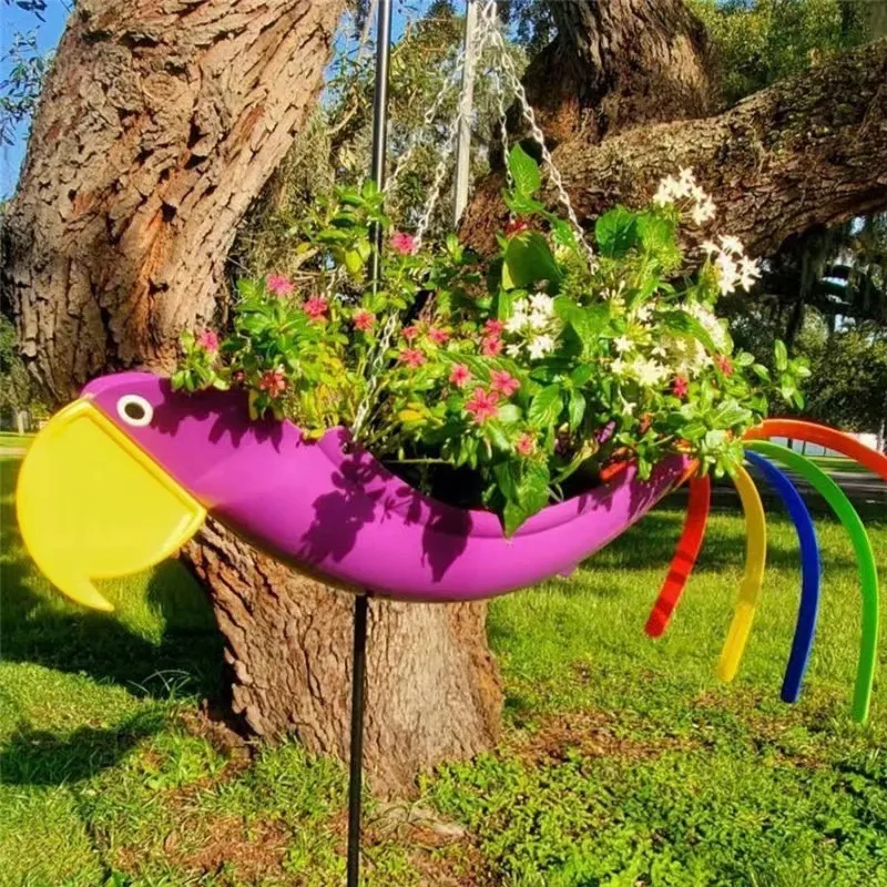 🔥LAST DAY 49% OFF-COLORFUL BIRD HANGING PLANTER