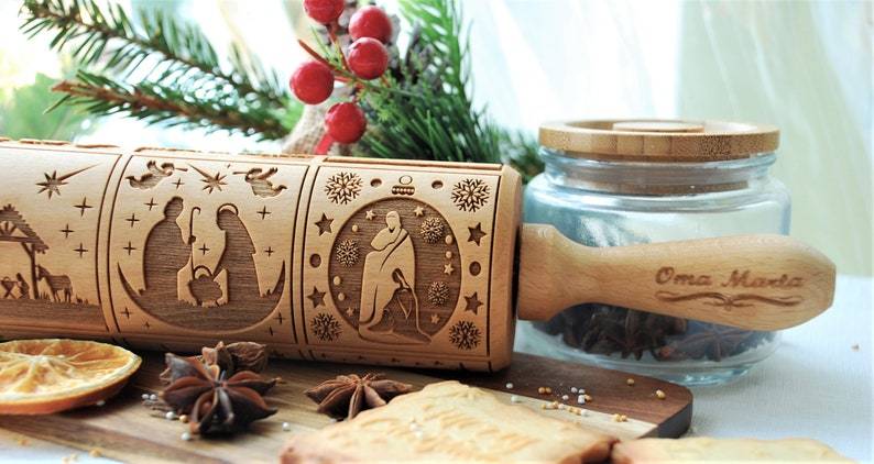 Nativity Engraved Rolling Pin