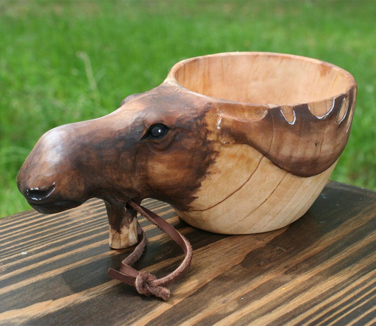 Kuksa Hand Carved Wooden Mug - Buy 2 Free Shipping