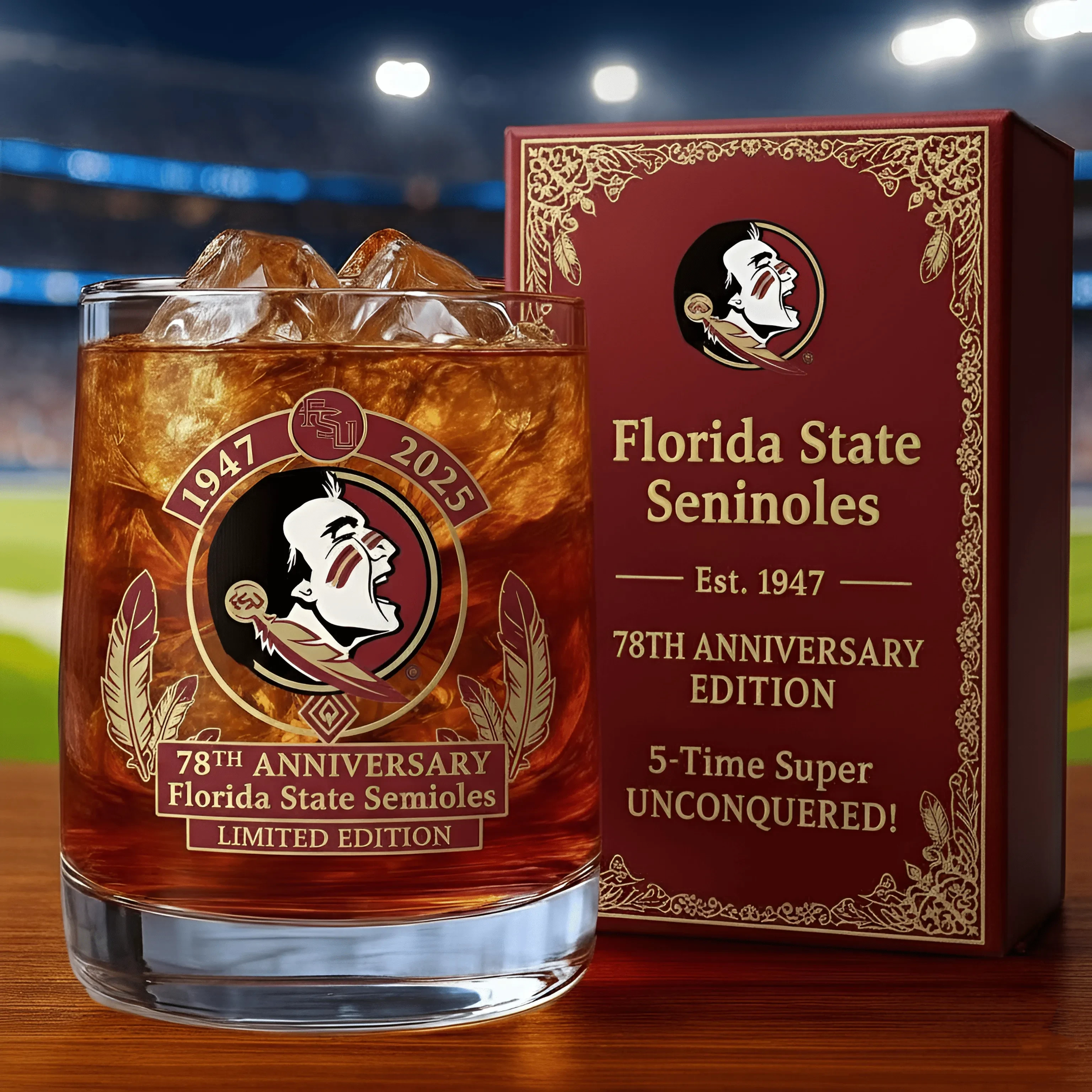Florida State University Seminoles 78th Anniversary Whiskey Glass