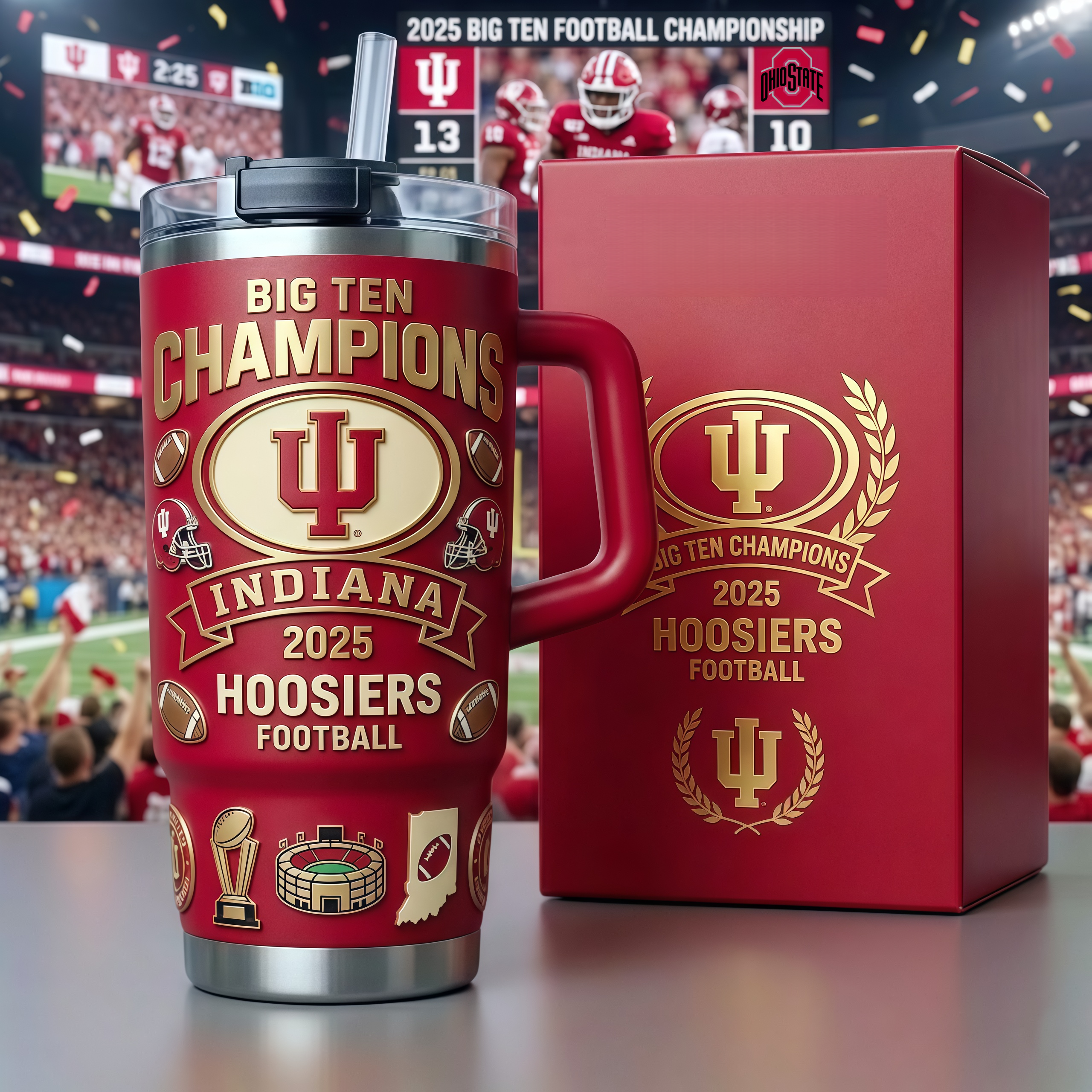 Indiana Hoosiers 2025 Big Ten Champions Limited Edition Tumbler
