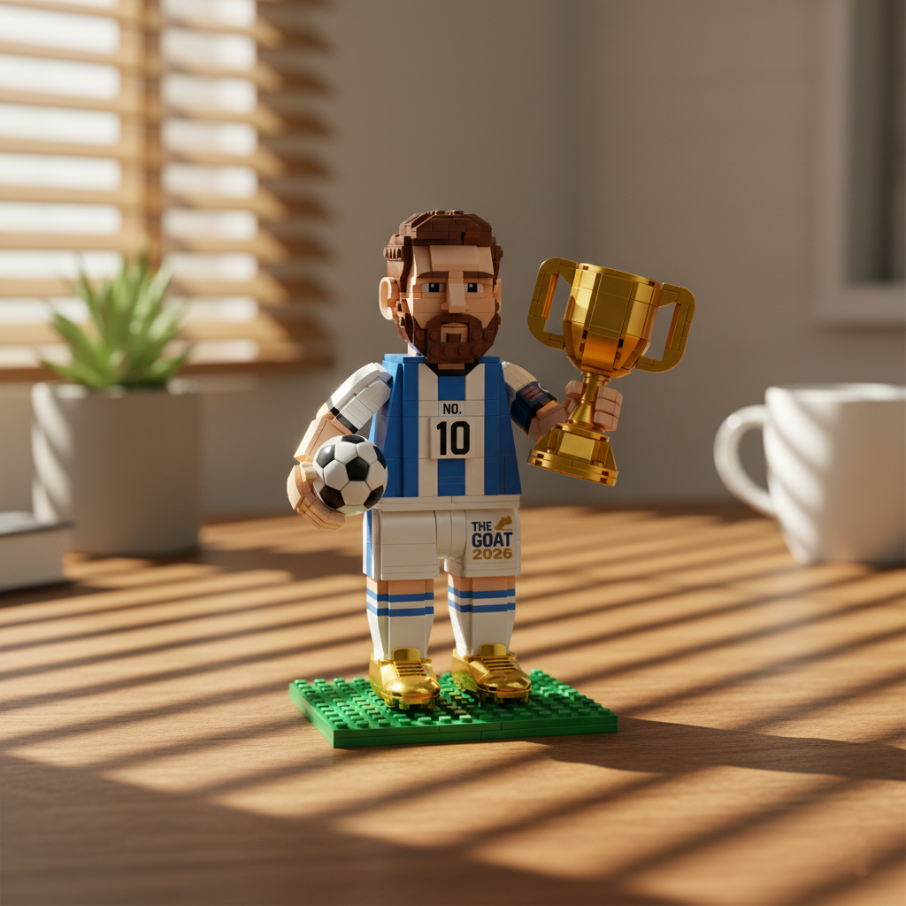 The GOAT Edition: 2026 Soccer Champion Lionel Messi Buildable Brick Figure (Limited Release)