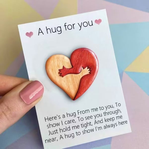 💖A Hug from My Heart for You Handmade Wood Carvings