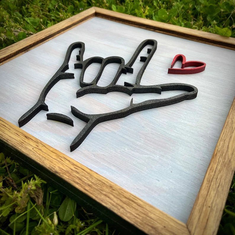 The Original I Love You Sign Language-Wooden Sign