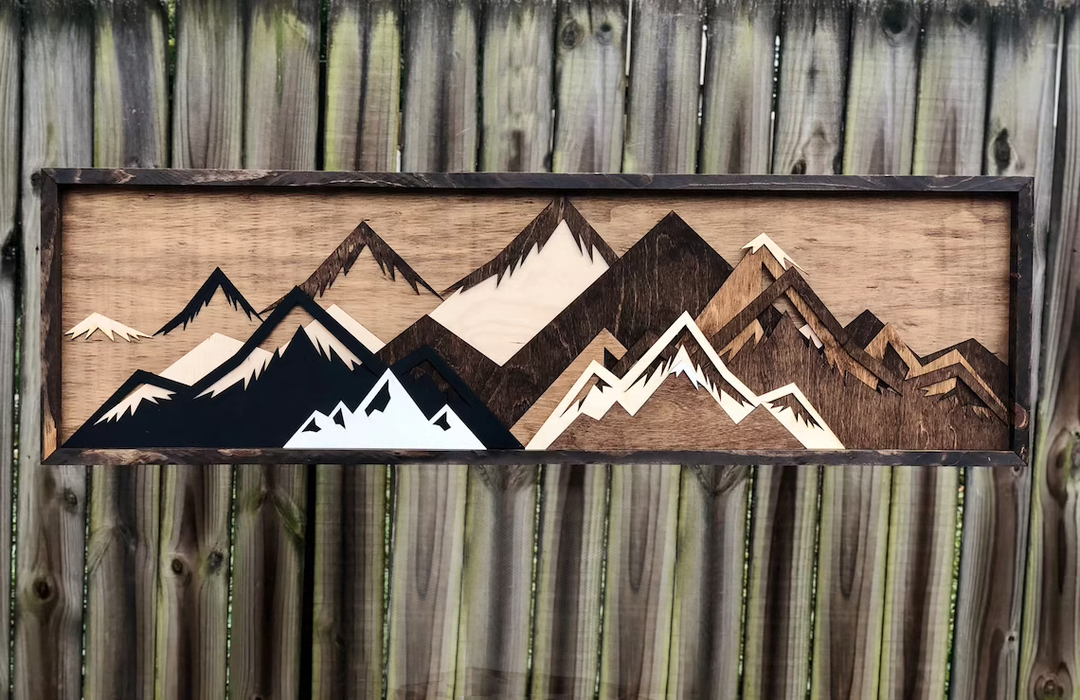 Handmade Wooden Forest & Mountain Wall Decor | Buy 2 Free Shipping