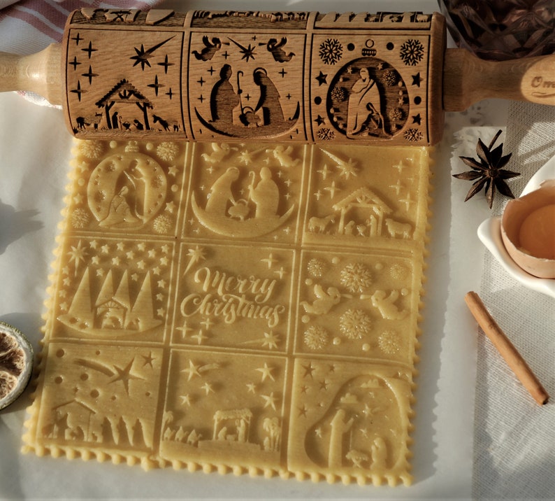 Nativity Engraved Rolling Pin