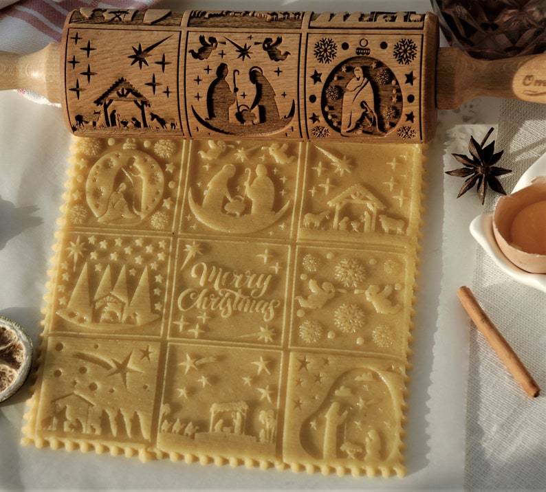 Nativity Engraved Rolling Pin