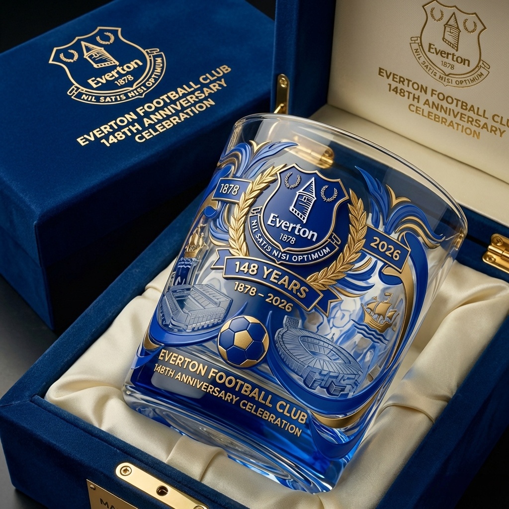 ⚽ Everton Football Club 148th Anniversary Glass 🏆