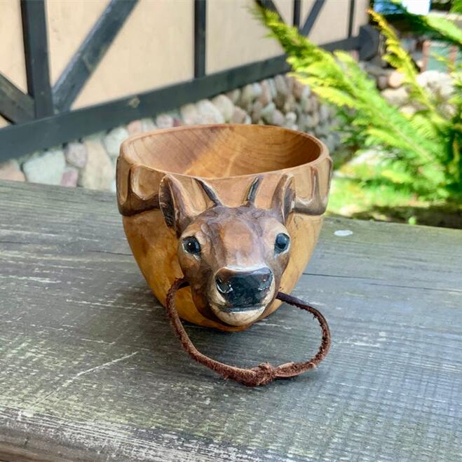 Kuksa Hand Carved Wooden Mug - Buy 2 Free Shipping