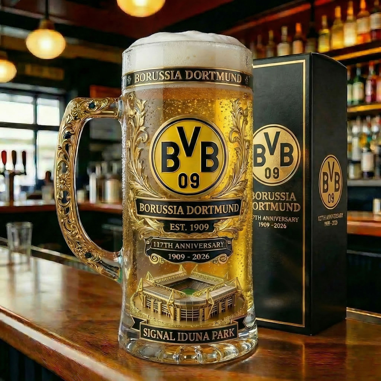 Borussia Dortmund 117th Anniversary Collector Beer Mug (1909–2026)