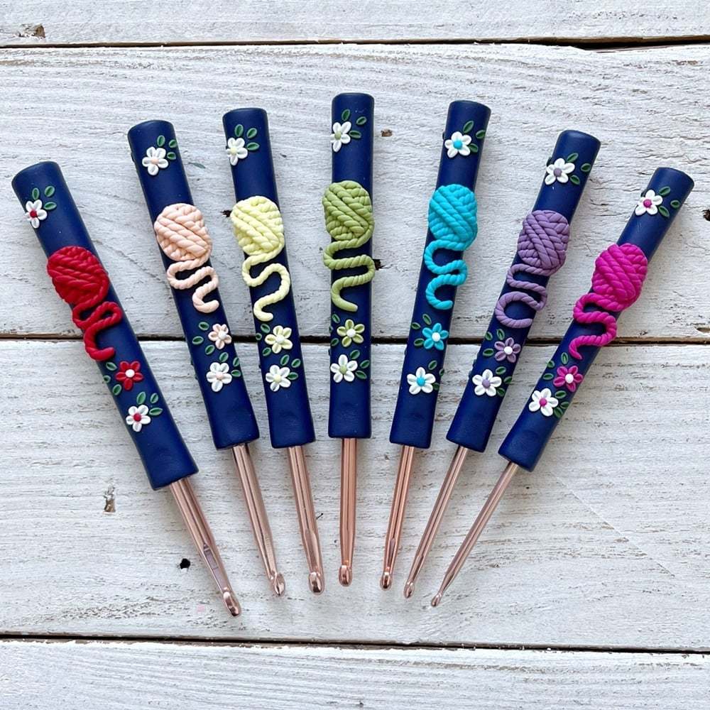 Rainbow Yarn Ball Crochet Hook