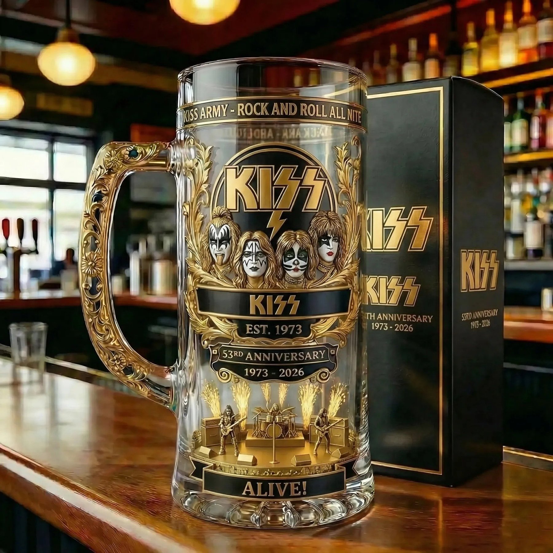 KISS 53rd Anniversary Collector Beer Mug (1973–2026)