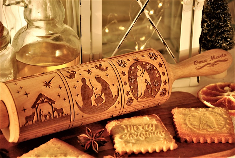 Nativity Engraved Rolling Pin