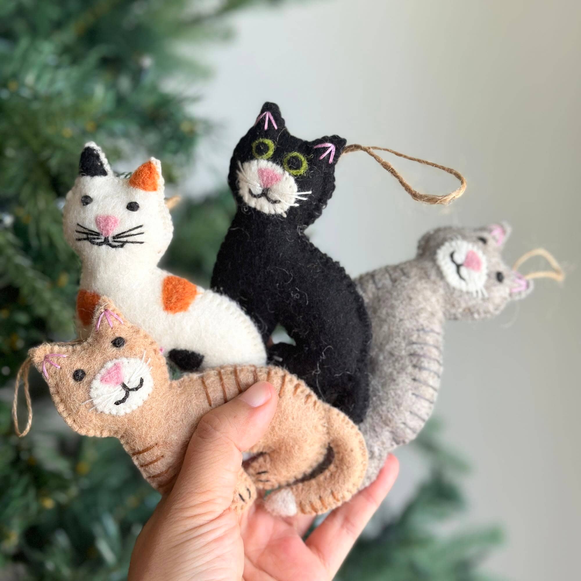 Cute handmade plush kitten decorations