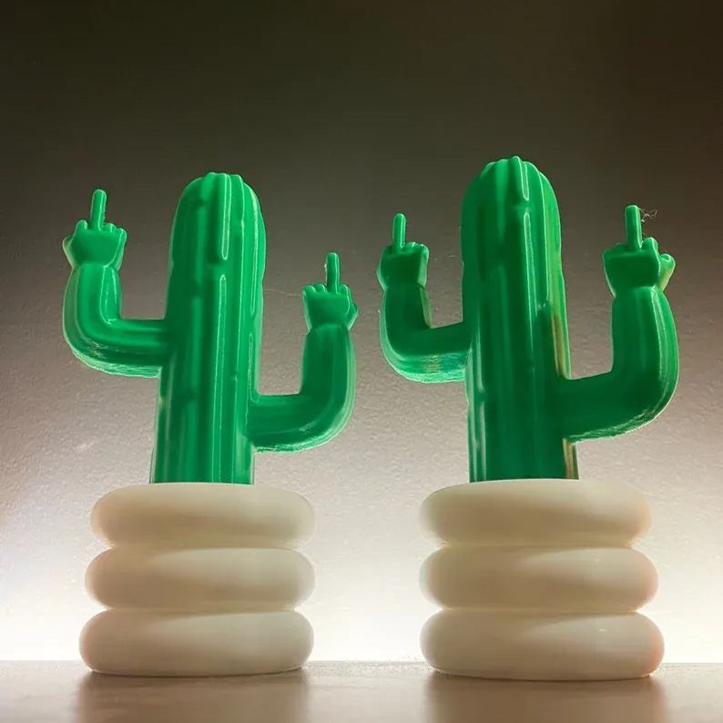 🌵🖕Fucktus - The 3D Printed Middle Finger Cactus Figurine