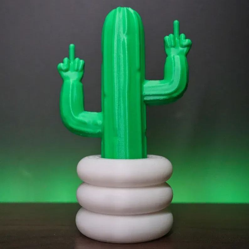 🌵🖕Fucktus - The 3D Printed Middle Finger Cactus Figurine