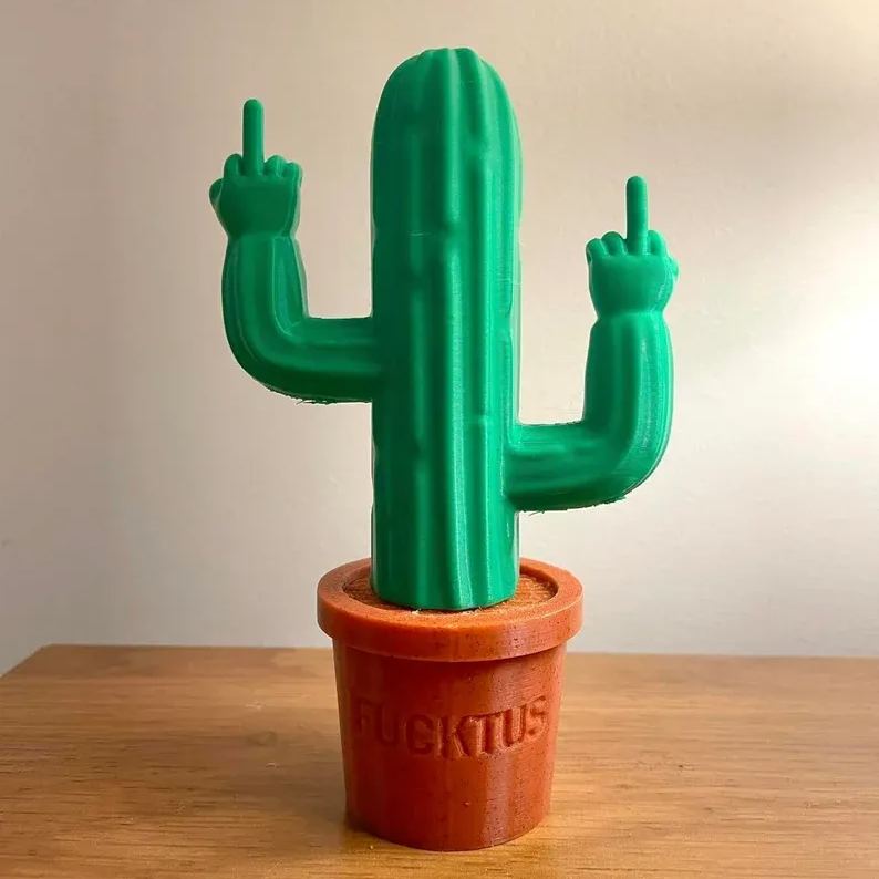 🌵🖕Fucktus - The 3D Printed Middle Finger Cactus Figurine
