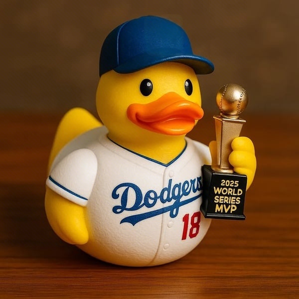 Dodgers 2025 World Series Champions Rubber Duck