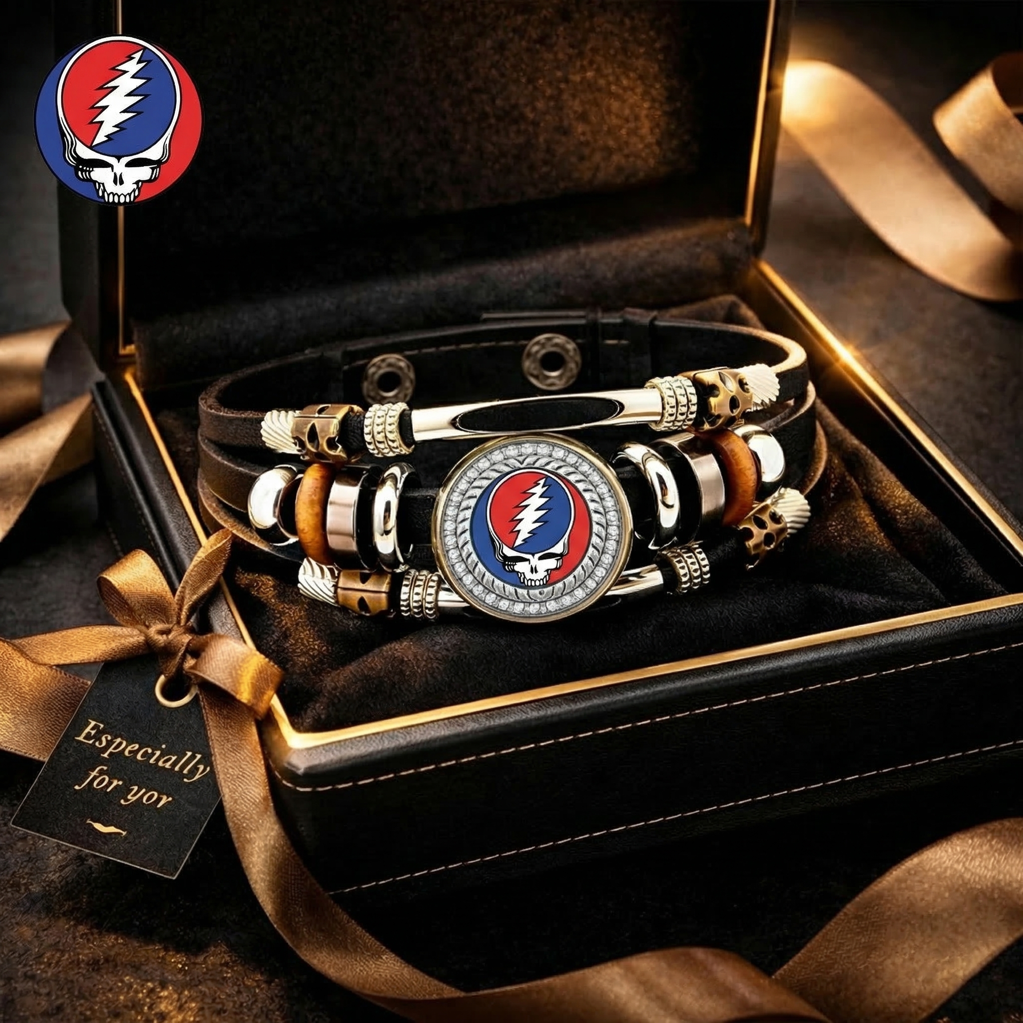 Lightning Skull Heritage Bracelet – 61 Years Rock Spirit Edition 🎸
