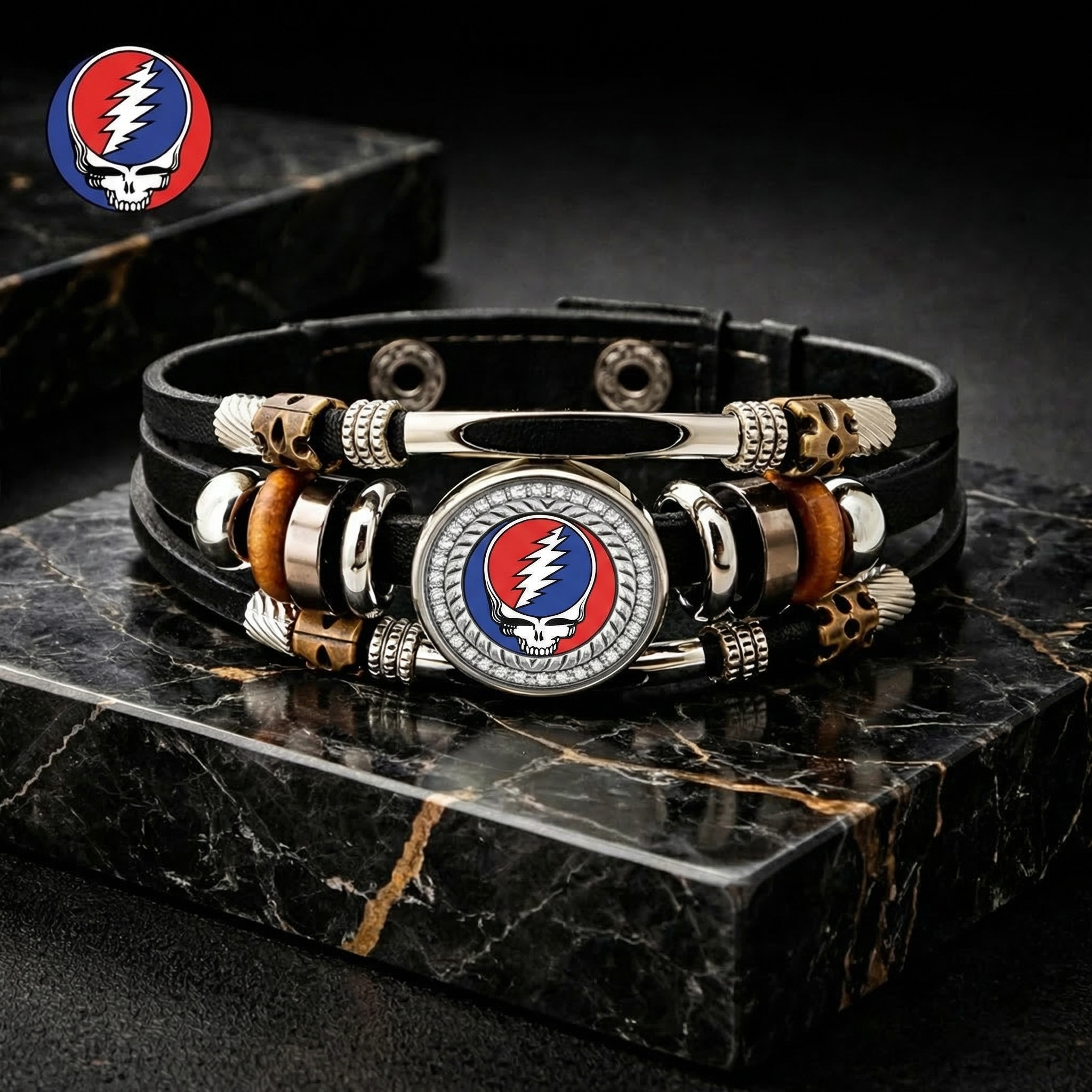 Lightning Skull Heritage Bracelet – 61 Years Rock Spirit Edition 🎸