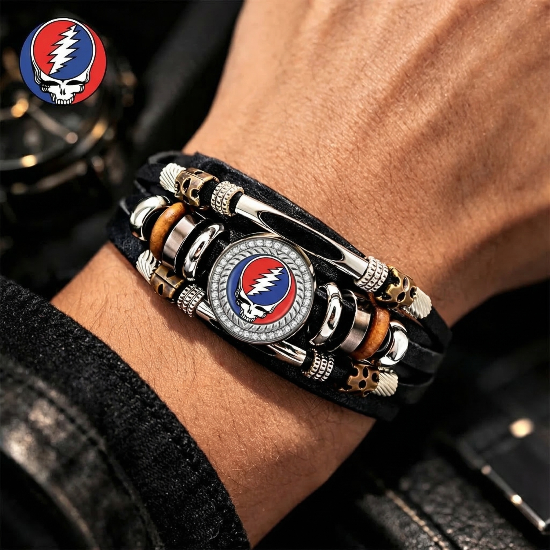 Lightning Skull Heritage Bracelet – 61 Years Rock Spirit Edition 🎸