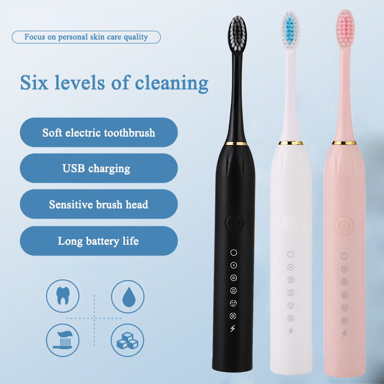 🔥70% off last day, limited quantities🔥 6-speed cleaning USB rechargeable ultrasonic electric toothbrush ---- annual sales TOP 1
