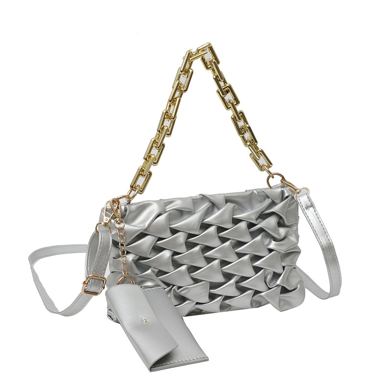 Summer new fashion pleated two-piece shoulder messenger bag