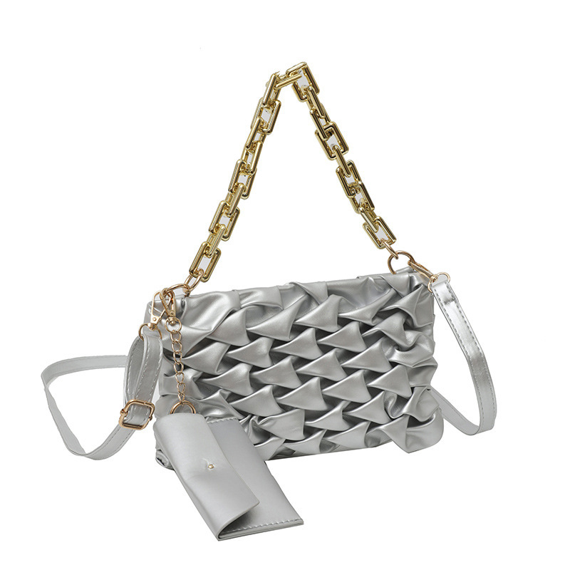 Summer new fashion pleated two-piece shoulder messenger bag