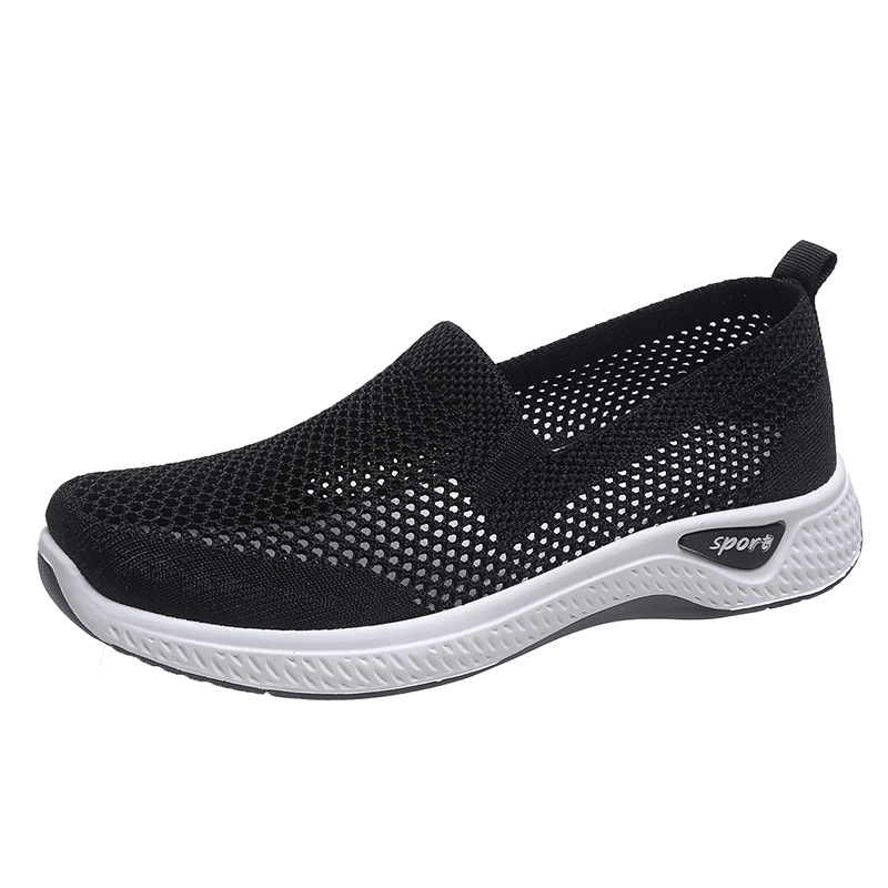 Women's Flyknit Sneakers, Breathable Low Top Slip On Walking Shoes, Wo
