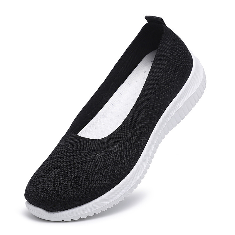 Pustende flate nettingsko for kvinner, brodert med blomster med lav topp rund tå Lette fritidssko, behagelige fottøy for kvinner