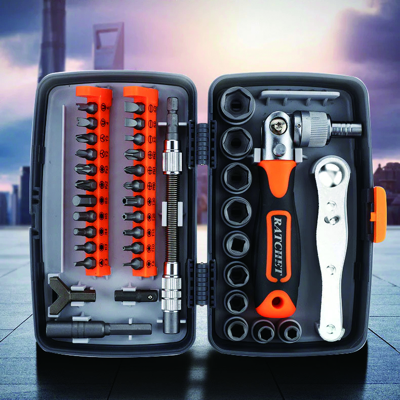 CraftVibe™ 38 in 1 Set of multifunctional screwdrivers with retractor and box