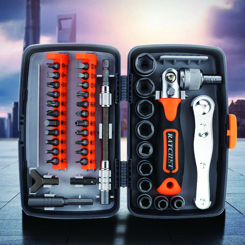 CraftVibe™ 38 in 1 Set of multifunctional screwdrivers with retractor and box