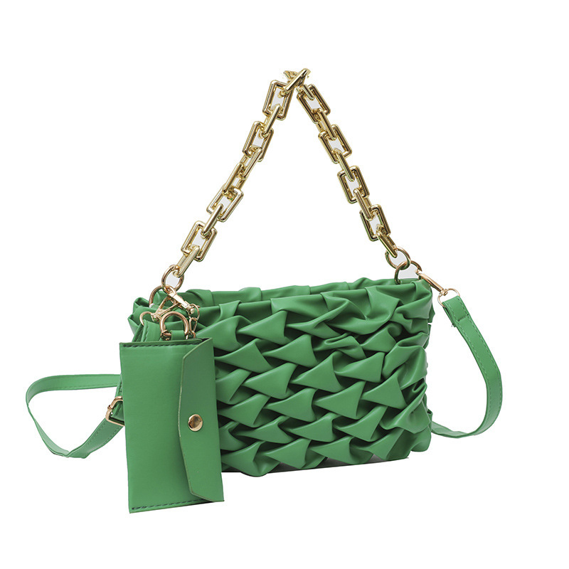Summer new fashion pleated two-piece shoulder messenger bag