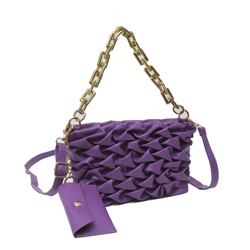 Summer new fashion pleated two-piece shoulder messenger bag
