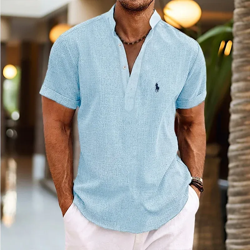 2024 Hot Sale Stand Collar Short Sleeve Shirt
