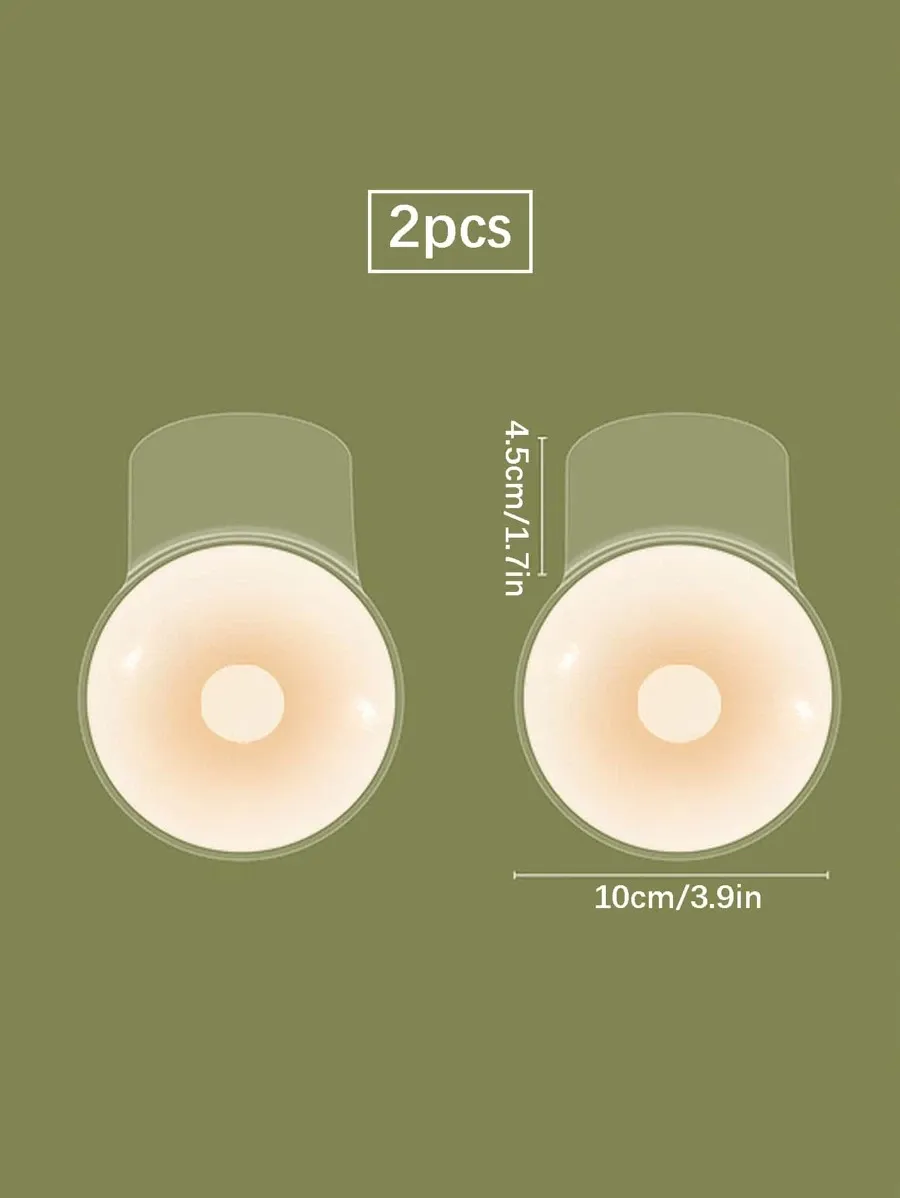 2pcs/set, silicone invisible bra lift, skin color. Suitable for wedding, backless tops, with anti-drooping, push-up, anti-exposure and anti-bump functions